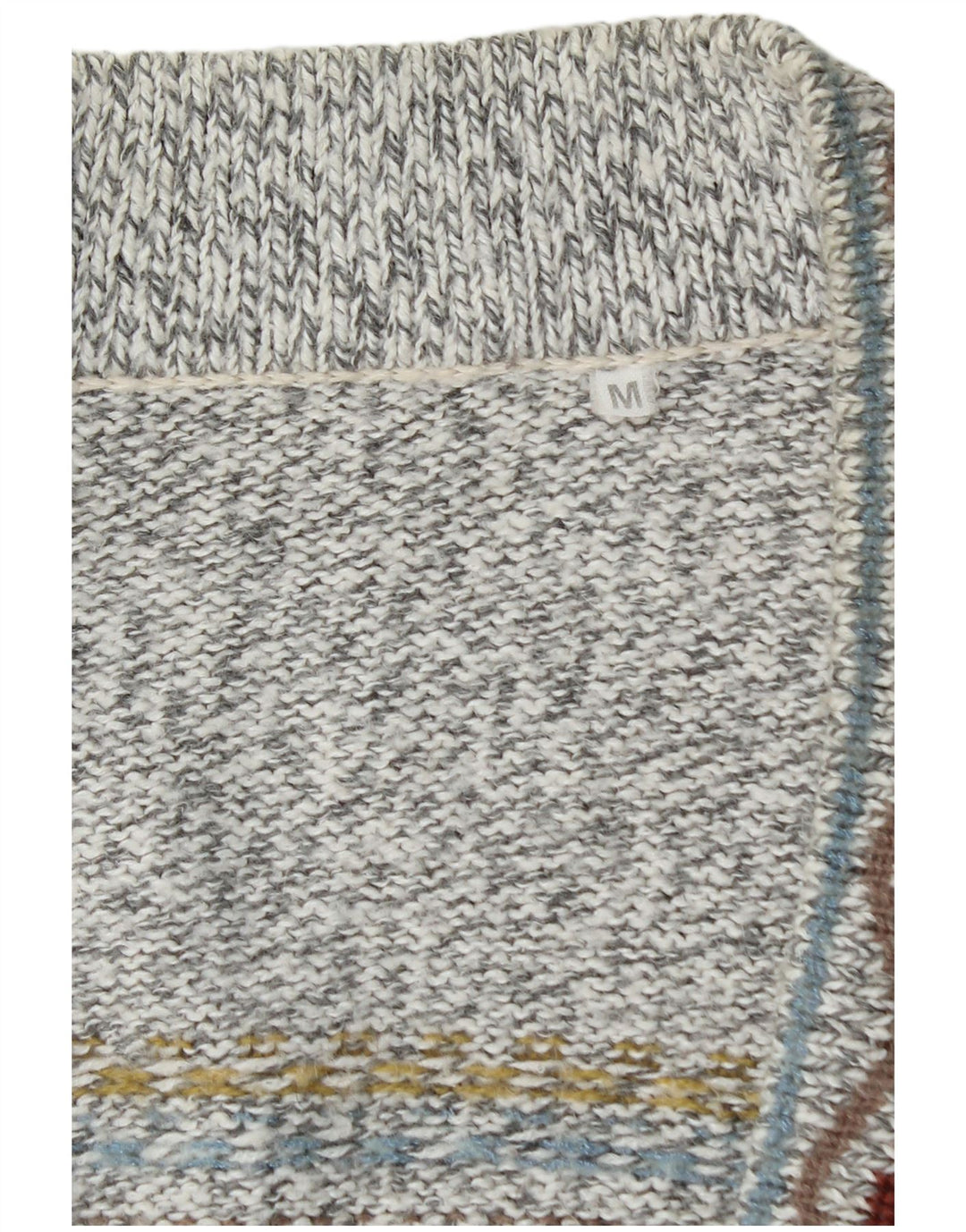 VINTAGE Herren-Cardigan-Pullover Mittelgrau Fair Isle