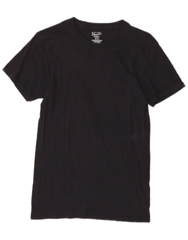 Penguin Damen Slim Fit T-Shirt Top UK 12 Medium Schwarz Baumwolle
