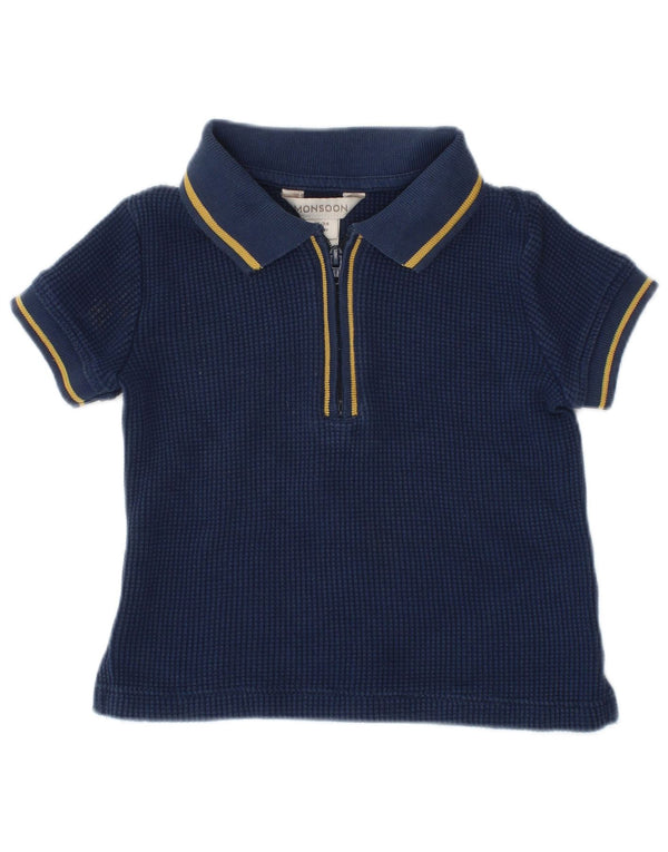 Monsoon Baby-Poloshirt für Mädchen, 18–24 Monate, marineblaue Baumwolle