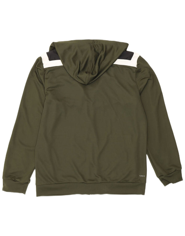 Adidas Herren Climalite Kapuzen-Trainingsanzug-Top-Jacke, groß, Khaki, Farbblock