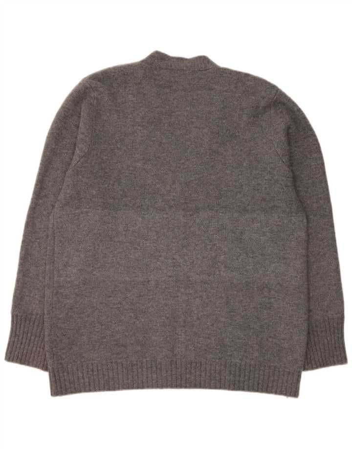 Zara Damen-Cardigan-Pullover UK 14 Mittelgraues Acryl