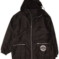 Wattierte Vintage-Herrenjacke mit Kapuze, UK 42, XL, Schwarz, Polyamid
