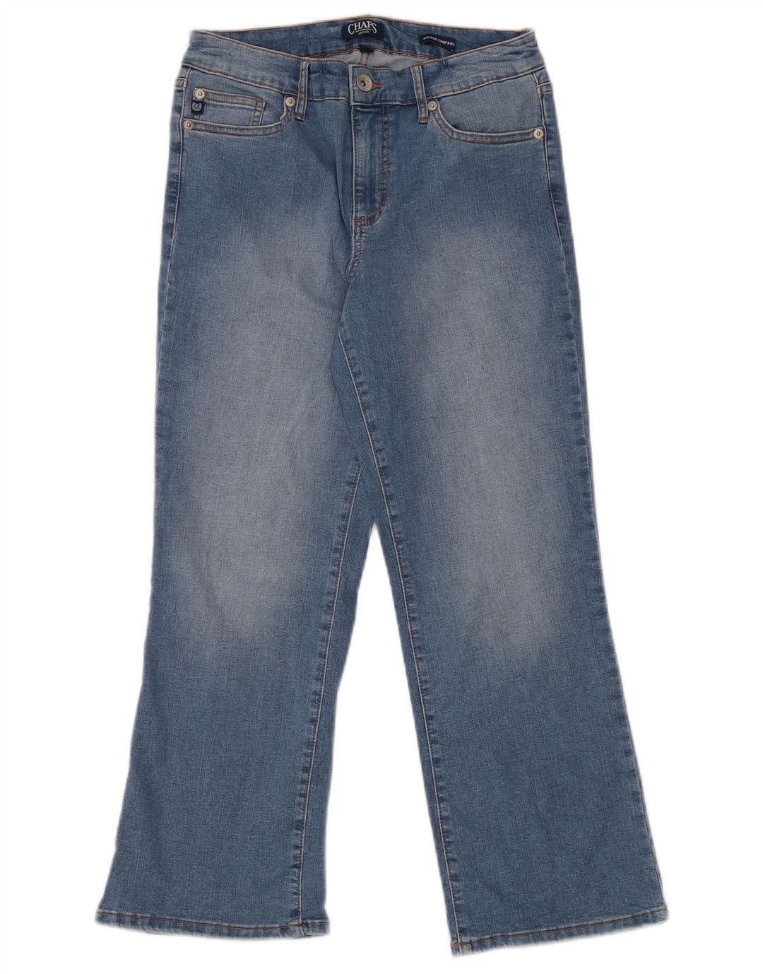 CHAPS Damen Kick Mid Rise Cropped Jeans US 8 Medium W29 L26 Blaue Baumwolle