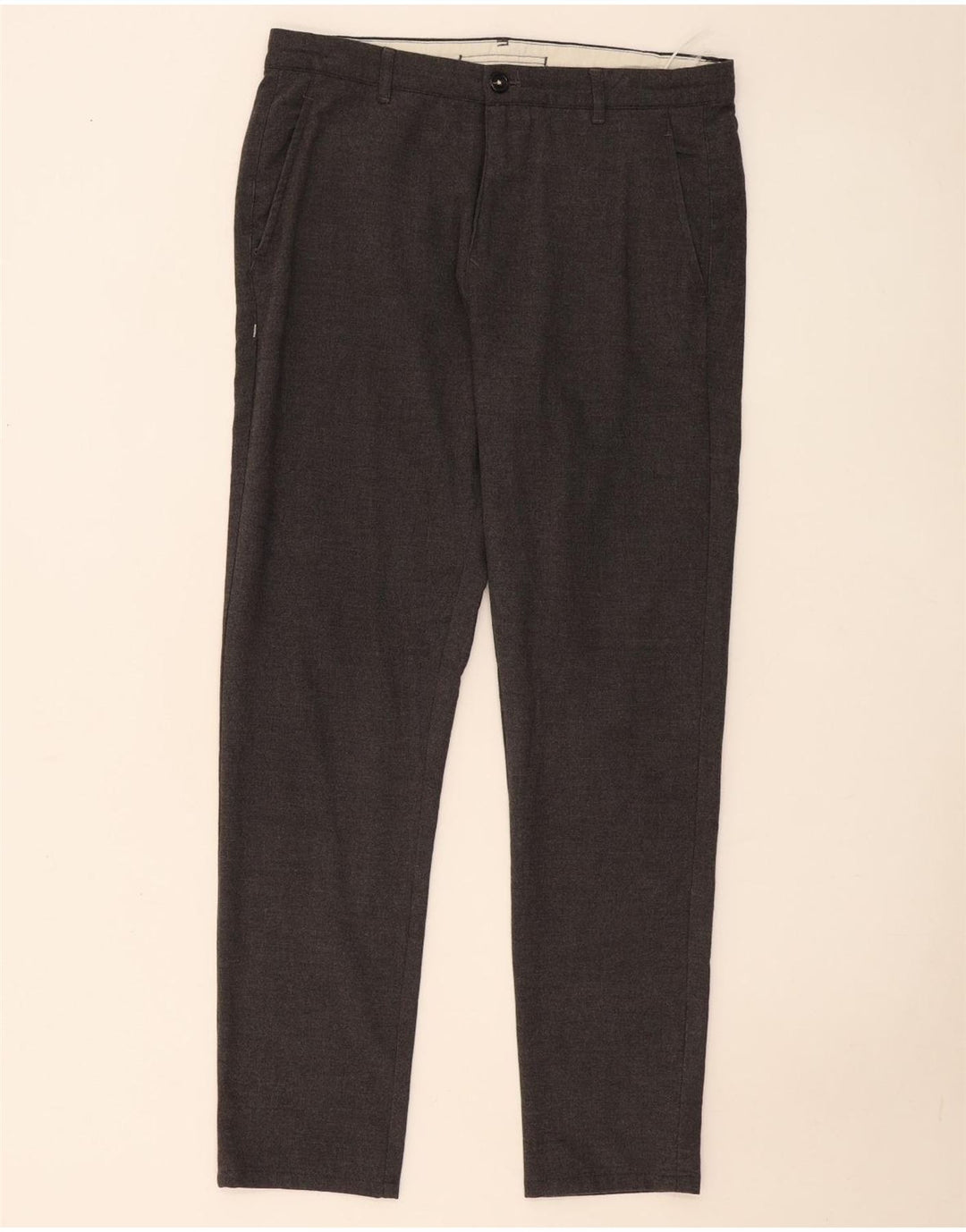 Zara Slim Chino-Hose für Herren, EU 40, M, W30, L29, Grau meliert