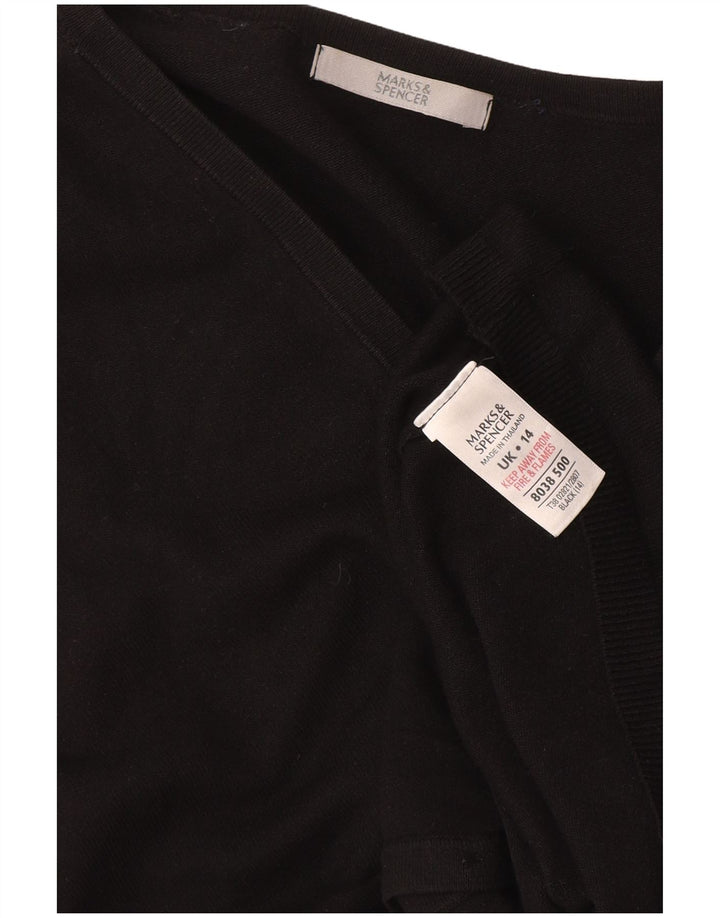 Marks & Spencer Damen-Cardigan-Pullover UK 14 Mittelschwarze Viskose