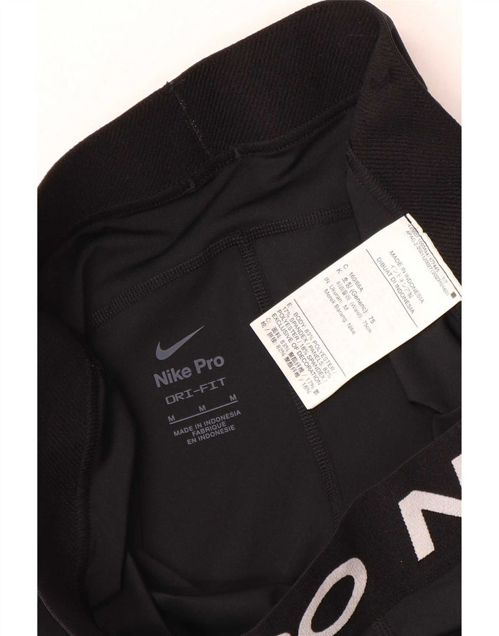 Nike Womens Dri Fit Graphic Capri Leggings UK 14 Mittelschwarzes Polyester