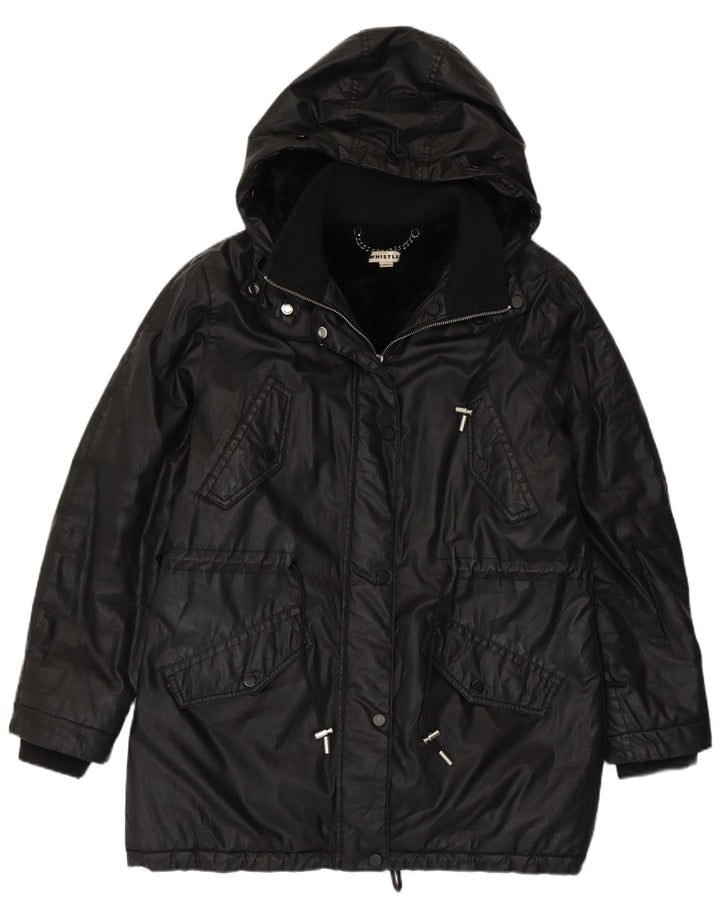 Whistle Damen-Oversize-Sherpa-Parka mit Kapuze, Gr. 10, Schwarz