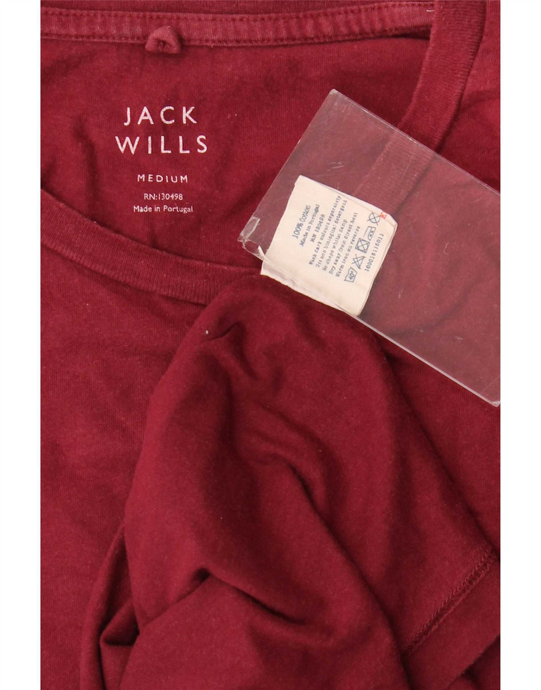 Jack Wills Herren T-Shirt-Oberteil aus Baumwolle in mittlerer Burgunderrot
