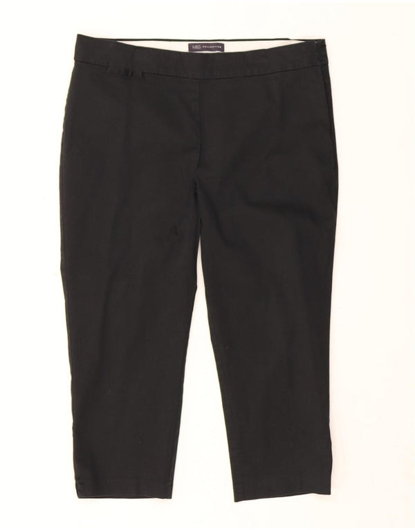 Marks & Spencer Damen gerade Capri-Hose, UK 14, Größe L, W34, L20, Schwarz