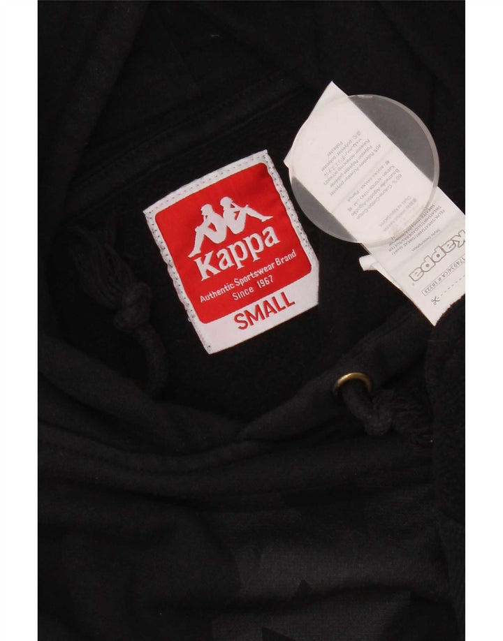 Kappa Herren Graphic Hoodie Pullover Small Schwarz Baumwolle