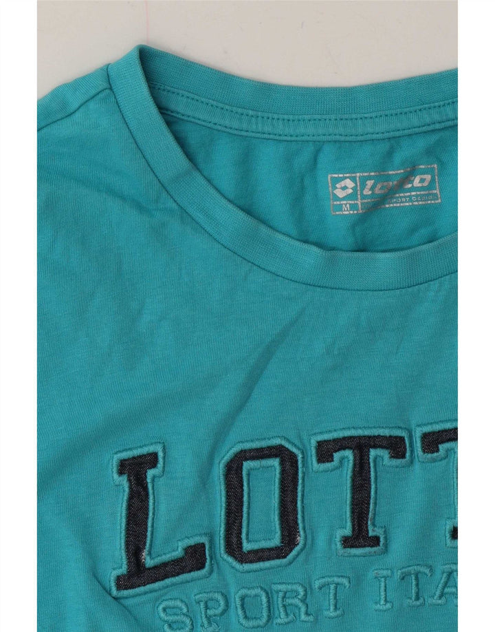 Lotto Damen Grafik-T-Shirt-Oberteil UK 14 Mittelblau