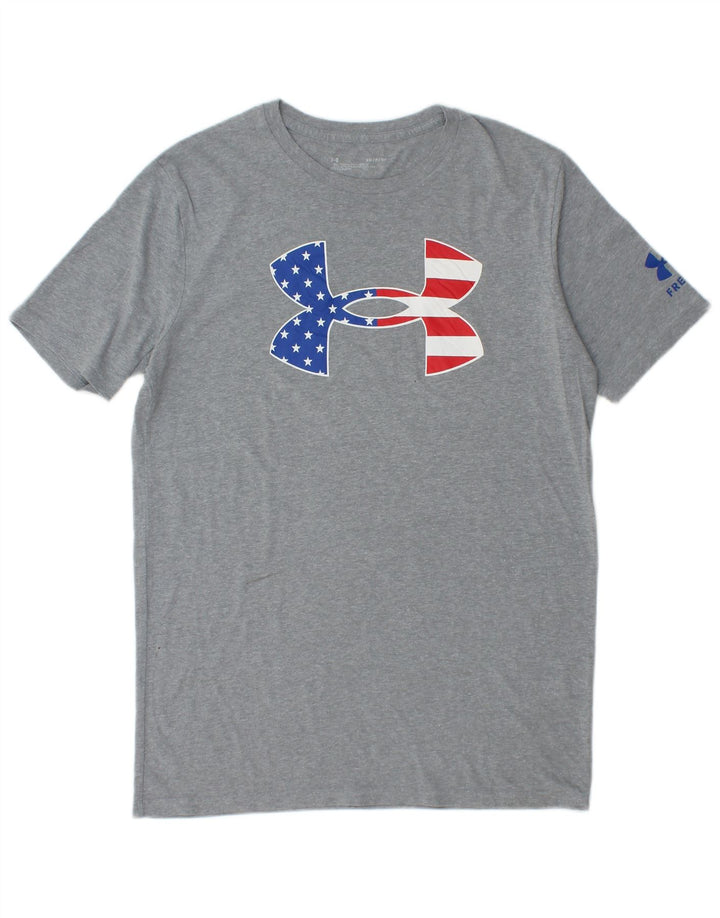 Under Armour Herren-T-Shirt mit Grafik, Größe S, grau gesprenkelte Baumwolle