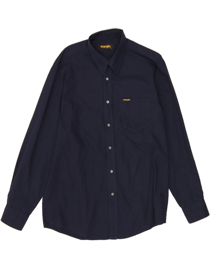 WRANGLER Mens Shirt Medium Navy Blue Cotton Vintage Wrangler and Second-Hand Wrangler from Messina Hembry 