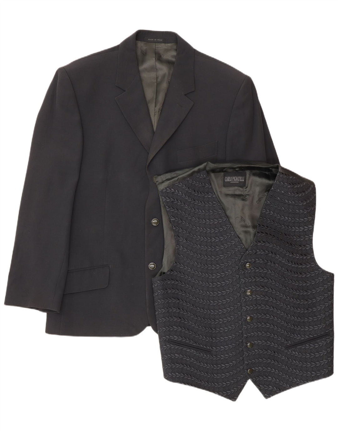 Carlo Pignatelli Herren 3-Knopf-2-teiliges Set IT 52 XL Marineblaues Acetat
