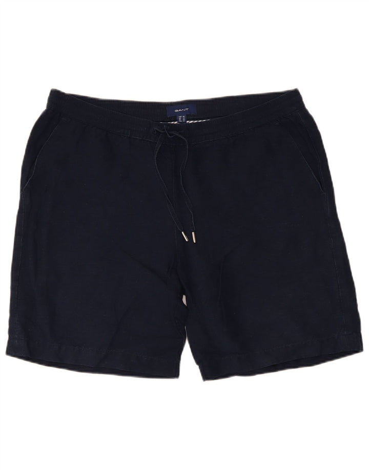 Gant Damen Chinoshorts UK 12 Medium W34 Marineblaues Leinen