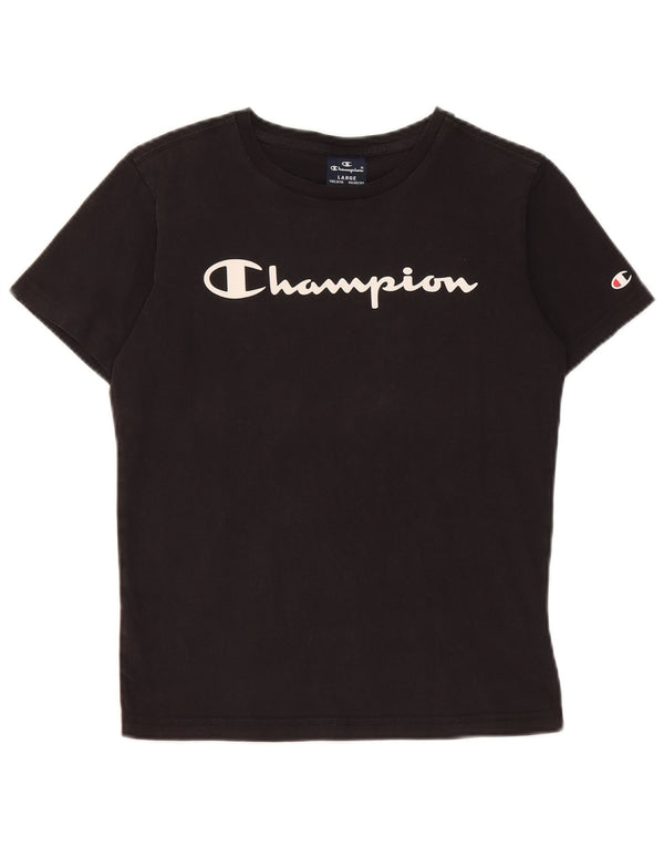 Champion T-Shirt mit Grafik für Jungen, 11–12 Jahre, Größe L, Schwarz, Baumwolle