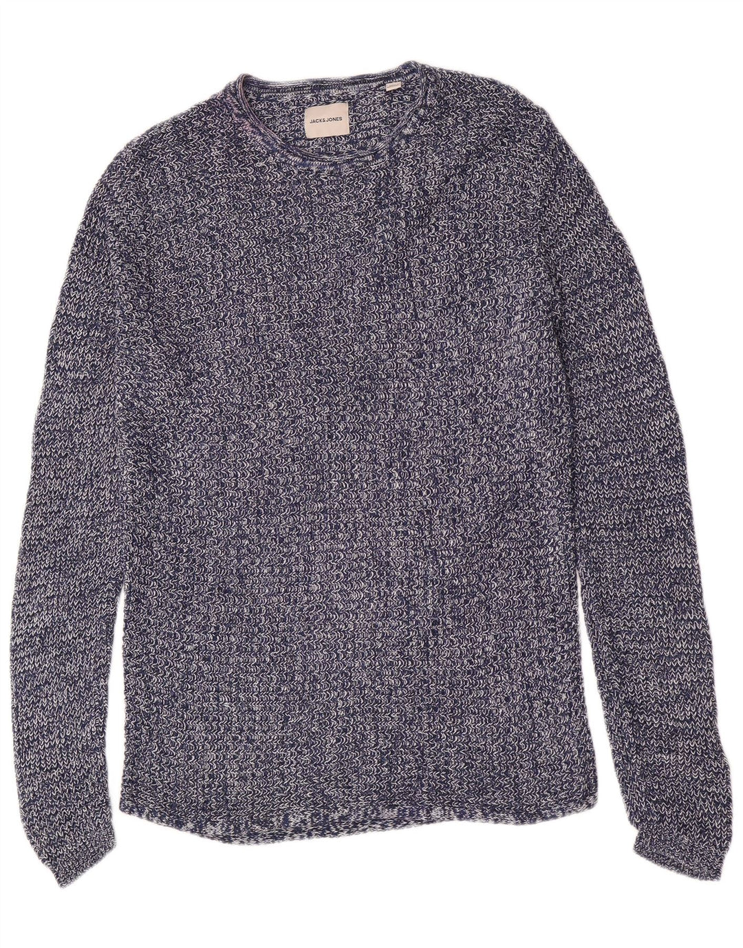 Jack & Jones Herren-Pullover mit Rundhalsausschnitt, mittelmarineblaue Baumwolle