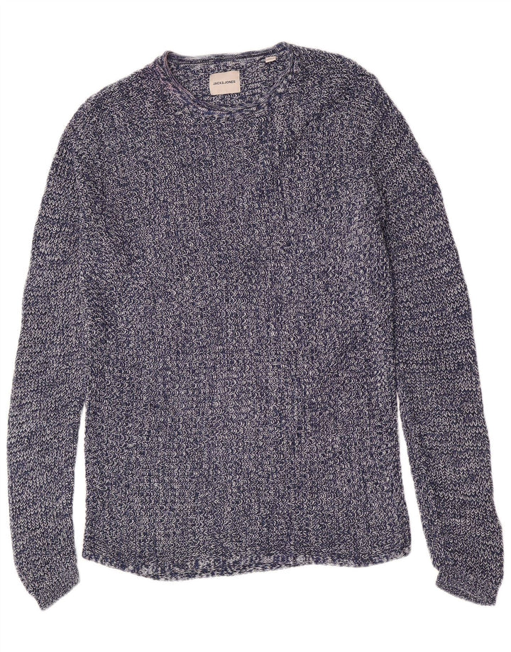 Jack & Jones Herren-Pullover mit Rundhalsausschnitt, mittelmarineblaue Baumwolle