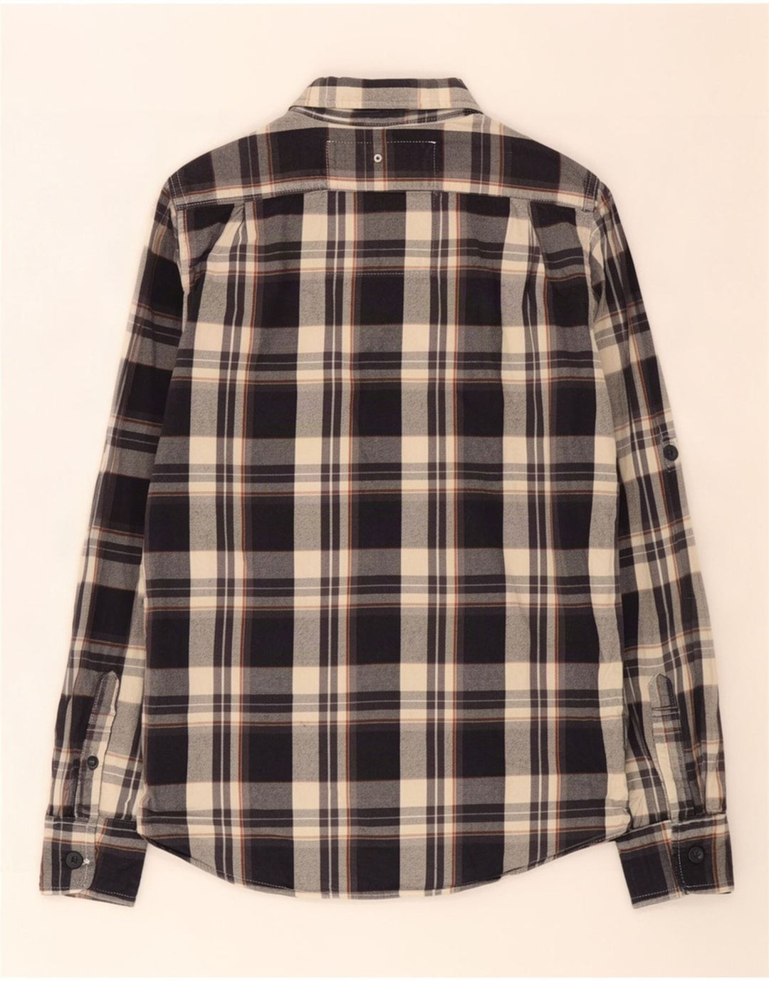Superdry Herren-Flanellhemd, mittelblau, kariert, Baumwolle