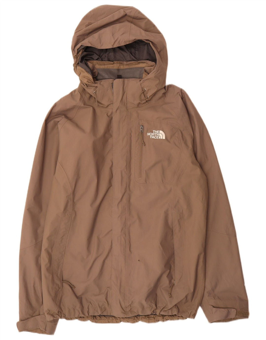 The North Face Herren-Regenjacke mit Kapuze, UK 38, mittelbeigefarbenes Nylon