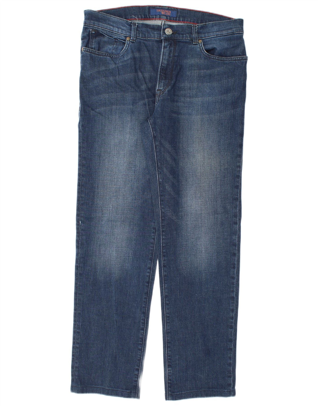 Trussardi Herren Straight Jeans W35 L31 Blaue Baumwolle
