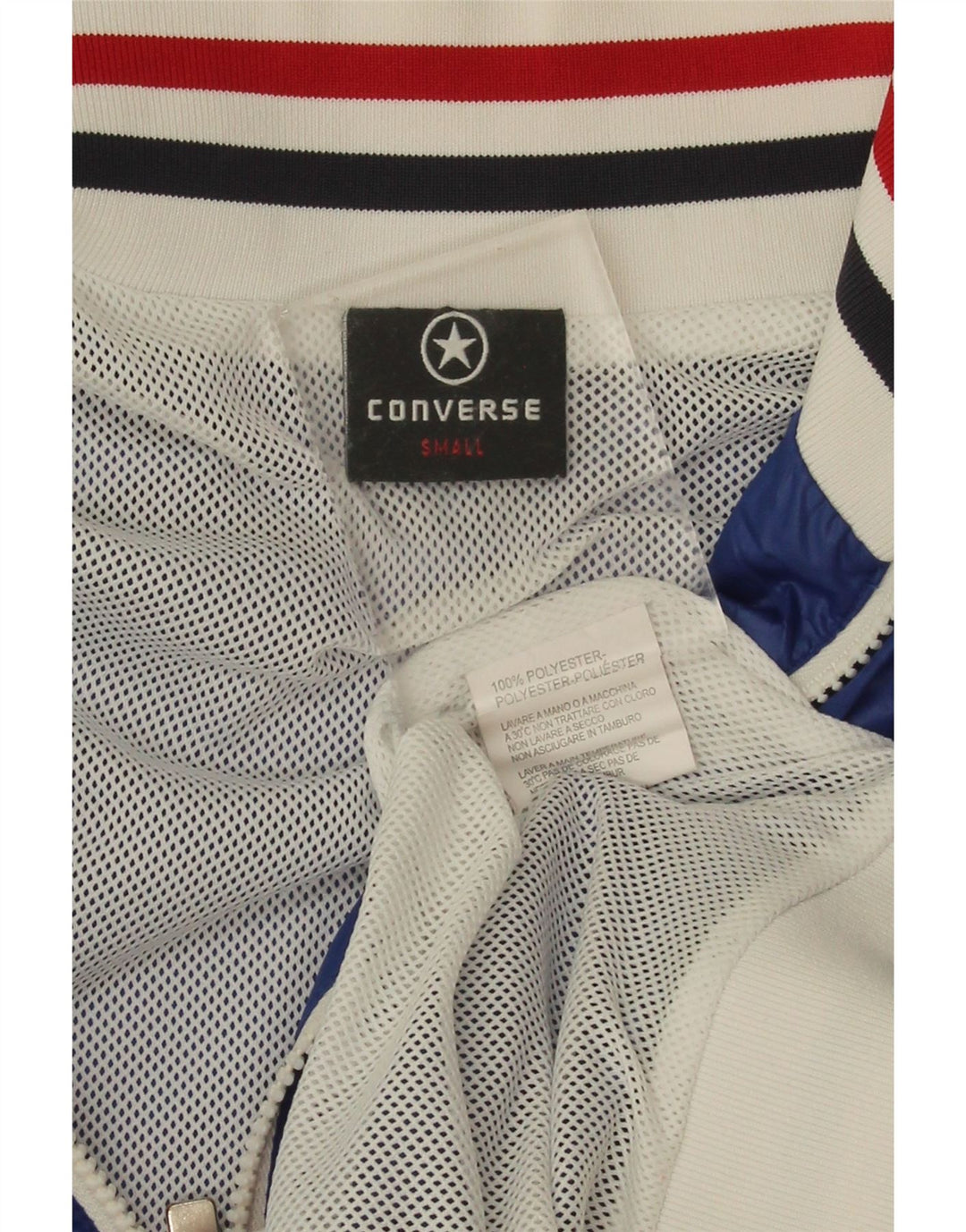 Converse Herren-Trainingsanzug-Oberteil, Jacke, klein, blau, Farbblock-Polyester