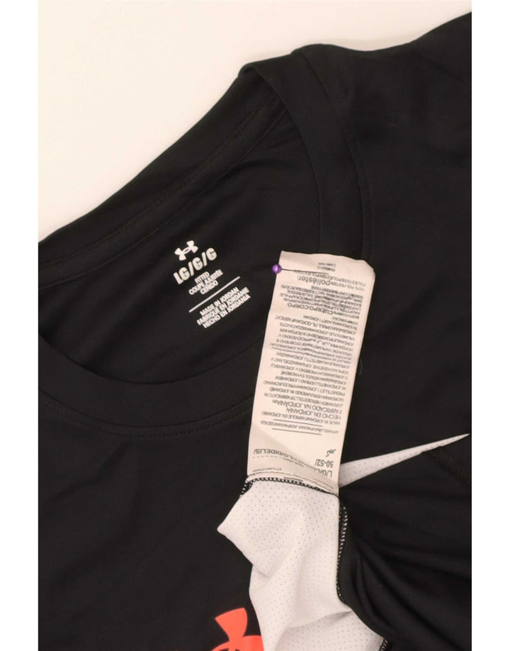 Under Armour Herren-T-Shirt mit tailliertem Schnitt, großes schwarzes Colourblock-Polyester