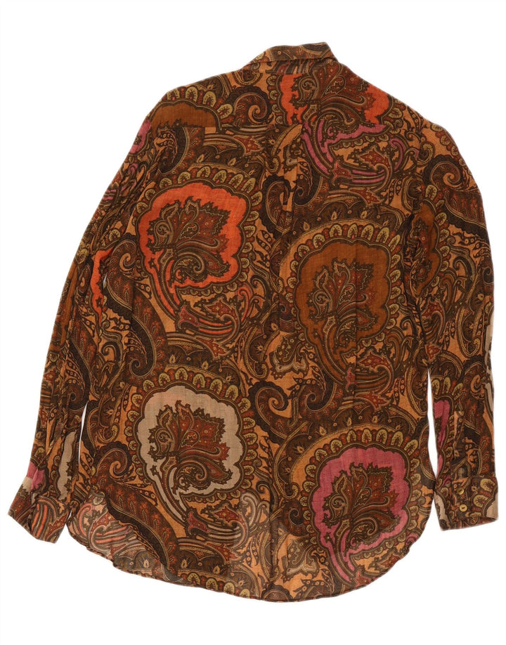 Massimo Dutti Damen Übergroßes Hemd EU 34 2XS Braun Paisley