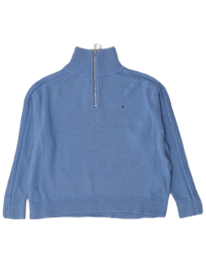 Tommy Hilfiger Damen-Pullover, übergroß, mit Reißverschluss, Gr. 10, klein, Blau