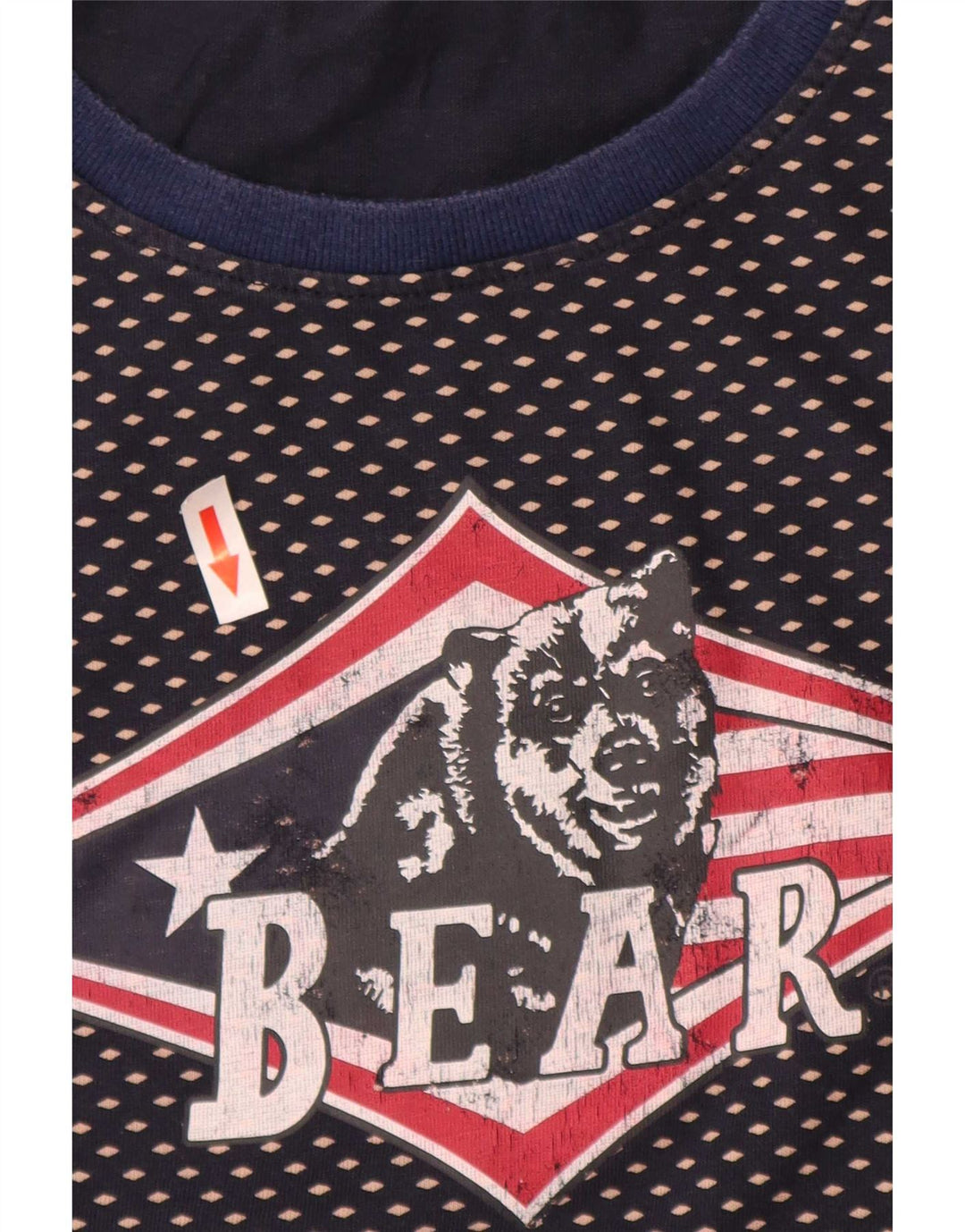 Bear Herren-T-Shirt mit Grafik, groß, marineblau gepunktet, Baumwolle