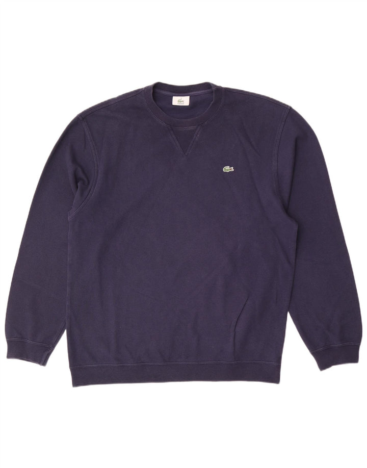 Lacoste Herren Sweatshirt Pullover Größe 4 Medium Marineblau Baumwolle