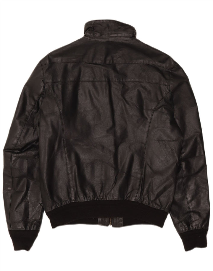 Sasch Herren Lederjacke UK 40 Großes schwarzes Leder