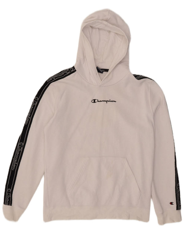 Champion Herren-Kapuzenpullover mit Grafik, mittelweiß, Colourblock-Baumwolle