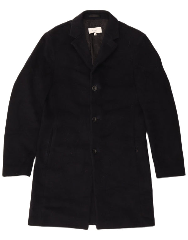 Reiss Herrenmantel UK 36 Small Marineblaue Wolle