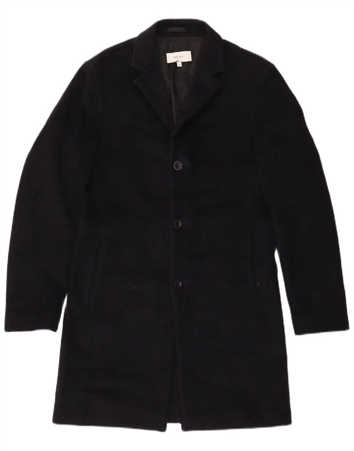 Reiss Herrenmantel UK 36 Small Marineblaue Wolle