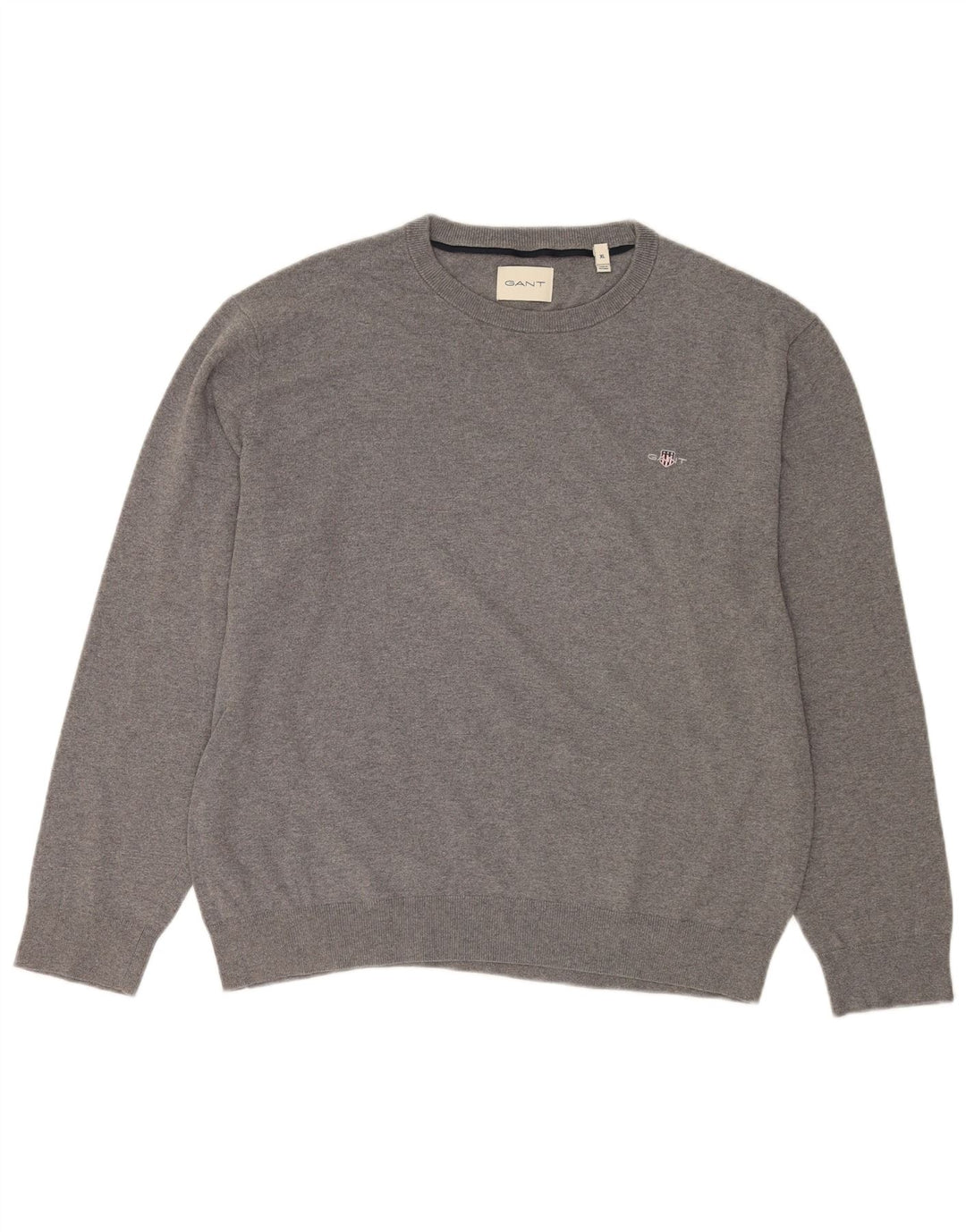Gant Herren-Pullover mit Rundhalsausschnitt, XL, Grau
