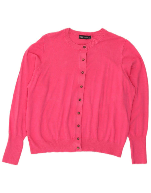 Marks & Spencer Damen Strickjacke UK 18 XL Rosa Viskose