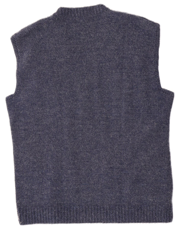 Vintage Herren Weste Tank Top Medium Marineblau
