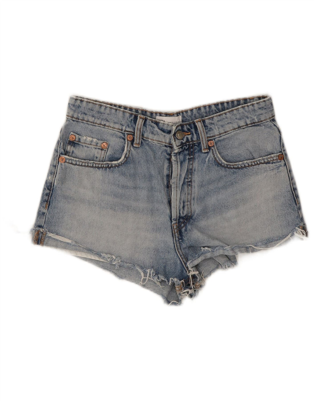 Zara Damen Denim Hotpants EU 36 XS W26 Blau