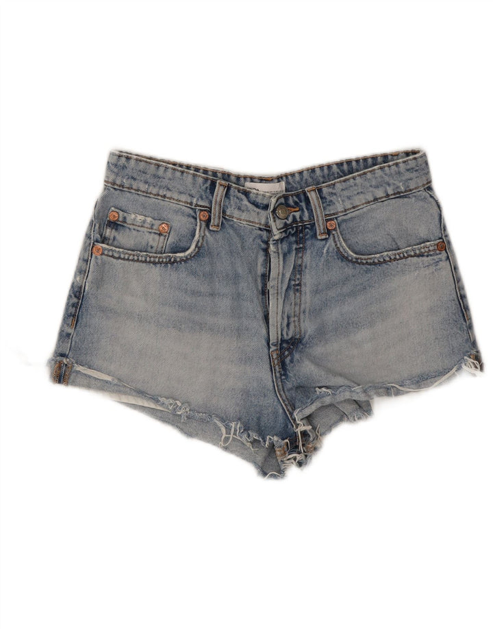 Zara Damen Denim Hotpants EU 36 XS W26 Blau