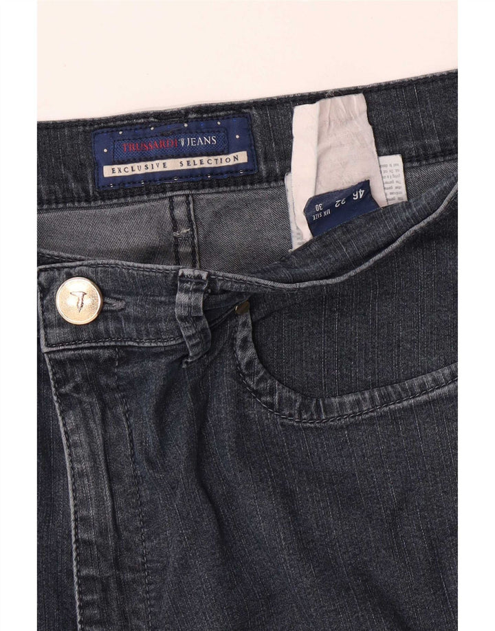 Trussardi Damen Straight Jeans W30 L30 Grau