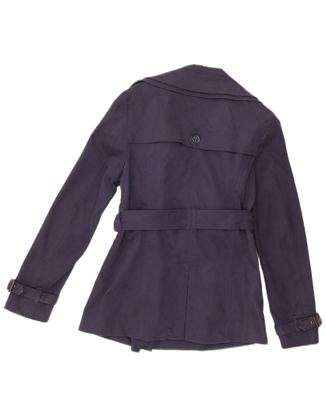 Superdry Damen Trenchcoat UK 14 Mittelmarineblaue Baumwolle