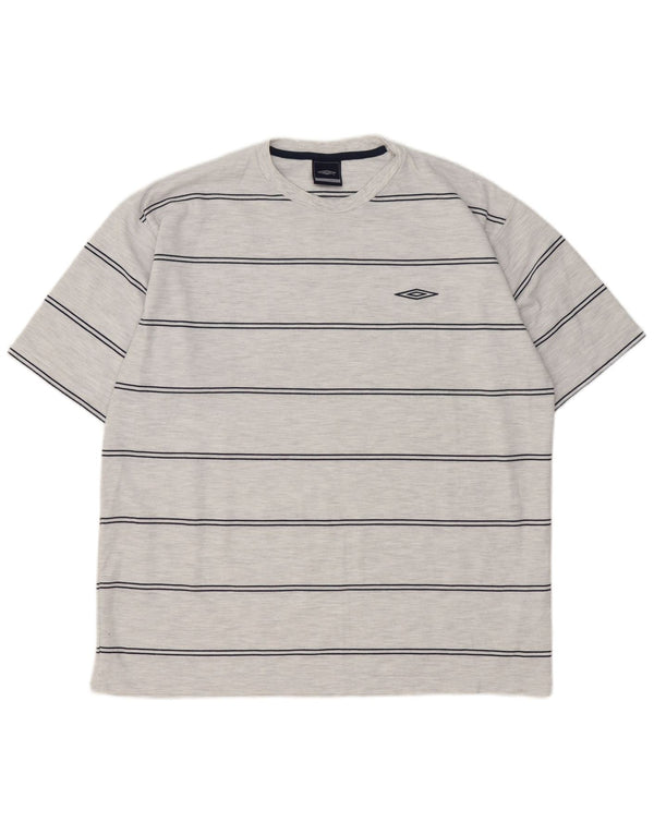 Umbro Herren T-Shirt Top XL Grau gestreift Polyester