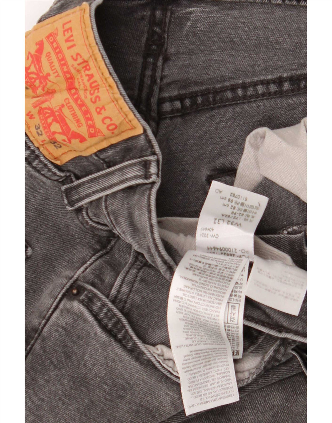 Levi's Herren 512 Slim Tapered Jeans W32 L32 Graue Baumwolle