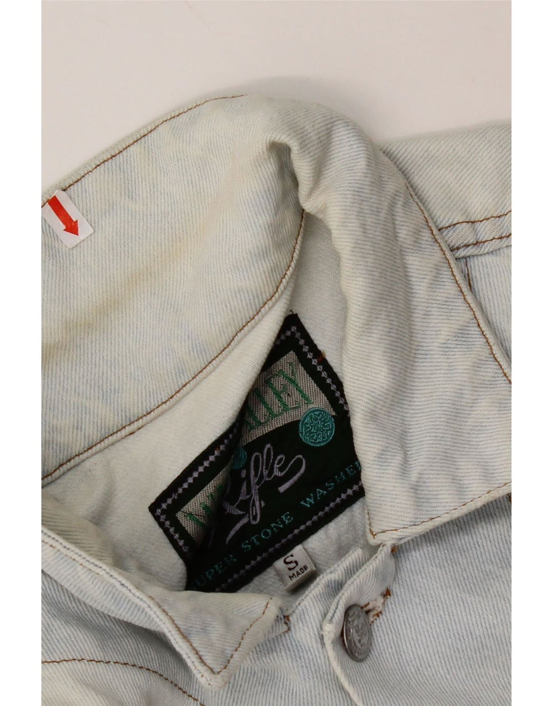 RIFLE Damen Crop Oversized Jeansjacke UK 10 Small Blau Baumwolle