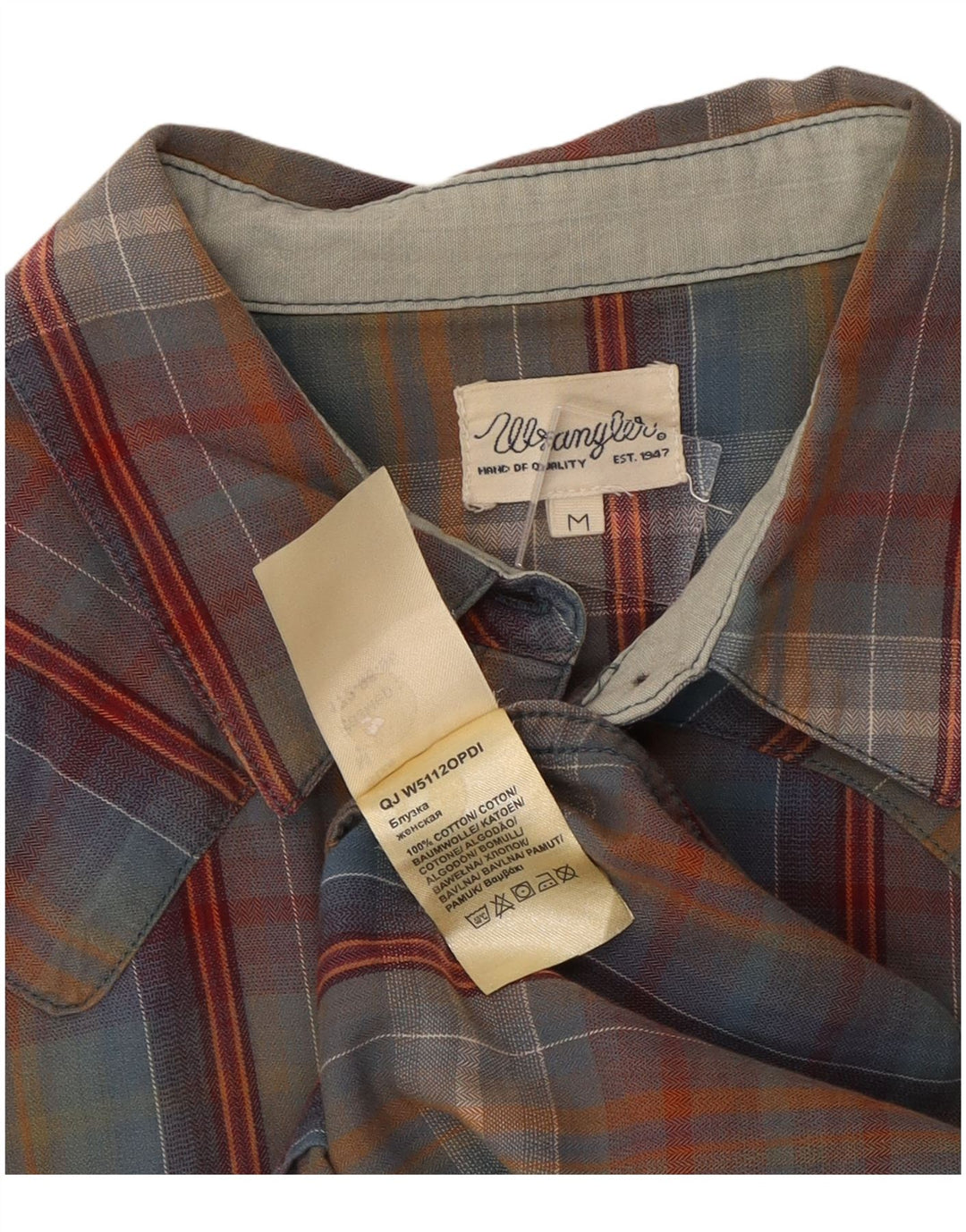 Wrangler Womens Shirt UK 12 Medium Mehrfarbig karierte Baumwolle