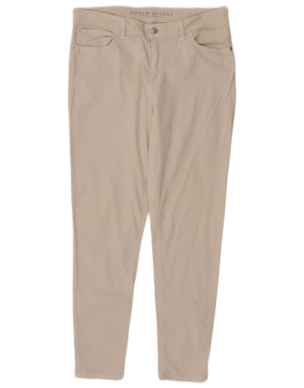 Marks & Spencer Damen Skinny Jeans UK 14 Large W34 L28 Beige Baumwolle