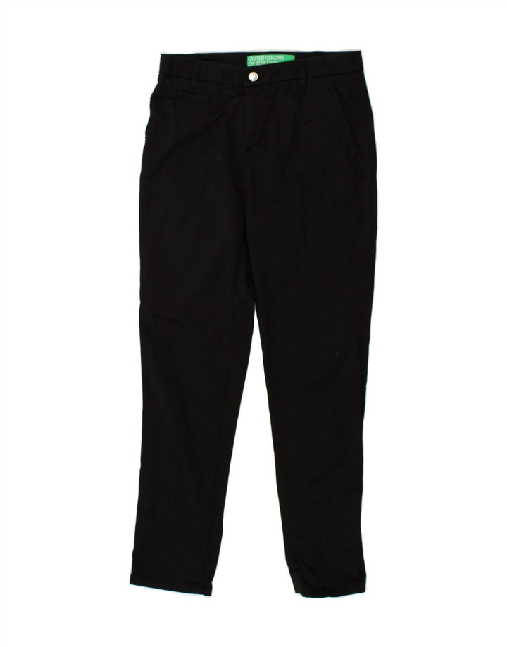 BENETTON Womens Slim Casual Trousers W28 L28 Black | Vintage Benetton | Thrift | Second-Hand Benetton | Used Clothing | Messina Hembry 