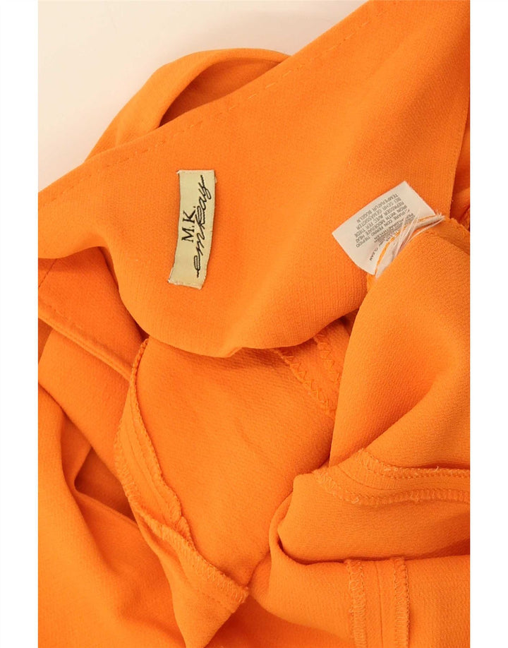 Vintage Damen Ärmelloser Overall UK 12 Mittelorange Wolle