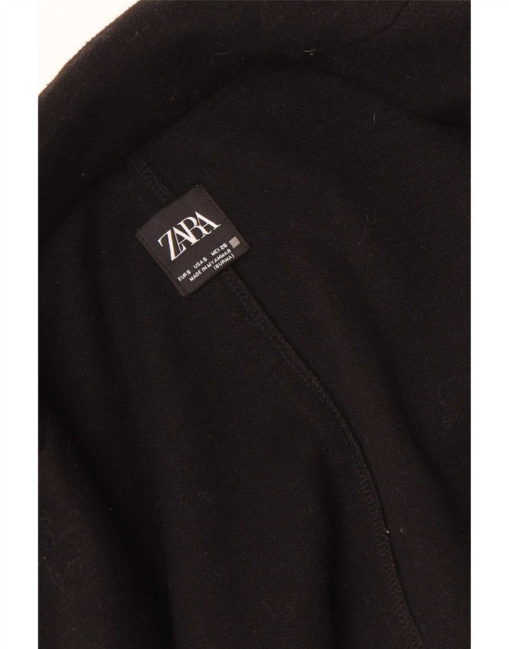 Zara Womens Open Overcoat UK 10 Small Schwarz